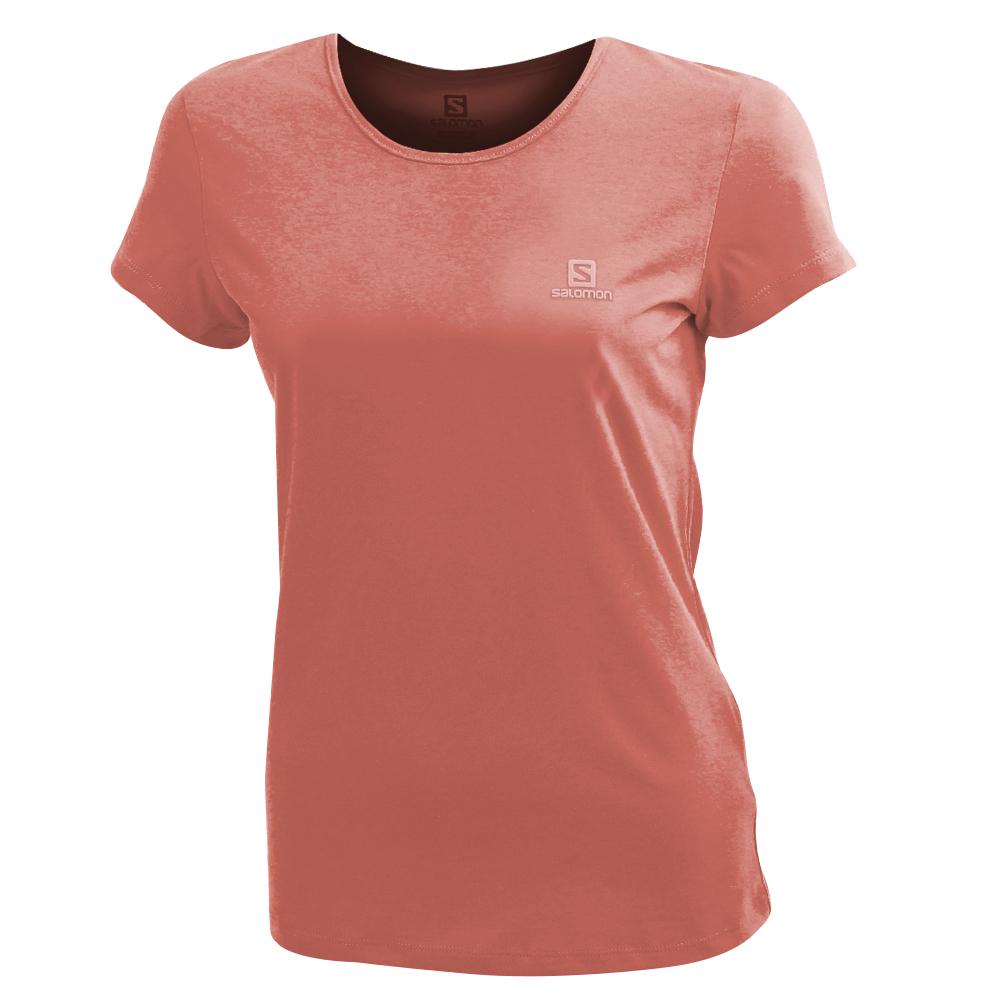 Salomon Singapore Womens T-shirts - LOGO SS W Coral | 93015-SDHA